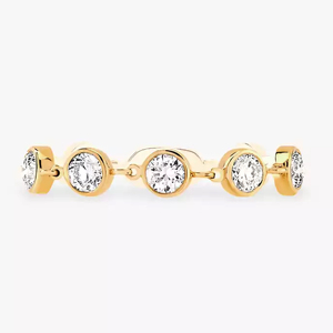 Yellow Gold Diamond Eternity Band <b>Ring</b> Round Brilliant Cut Classic Women's Engagement <b>Ring</b> - Product Image 1