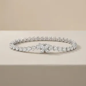 Bracelet tennis en or 14 carats avec émeraudes et diamants de laboratoire, plaqué or, style hip-hop, certifié IGI, classique, tendance, personnalisé, luxueux - Product Image 3