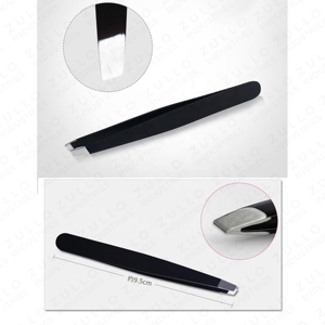 Custom Black Stainless Steel Slanted Tip Eyebrow Tweezers OEM Private Label Professional <b>Precision</b> Beauty <b>Tool</b> - Product Image 2