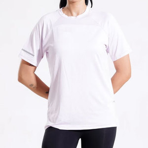 Camiseta de yoga sin costuras para mujer, diseño de paneles elásticos, corte largo, ajuste regular, hombros caídos, para fitness y gimnasio, diseño holgado - Product Image 5