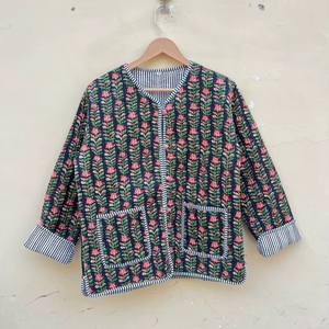 Edredón Acolchado Hecho a Mano en India por Vertexindiacorp, 100% Algodón Ecológico, Antiarrugas, Transpirable, de Secado Rápido, con Bolsillo Frontal, para Otoño/Invierno - Product Image 1