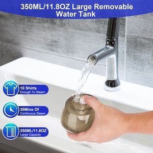 Vaporizador de Ropa Portátil de 1500W para el Hogar y Viajes con Tanque de Agua de 350ML y Cepillo Quitapelusas, Funciones de Planchado en Seco y Húmedo Extraíbles - Product Image 5