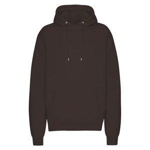 Qualité classique avec logo personnalisé, qualité supérieure, fabrication artisanale, style le plus récent, pull à capuche en molleton de coton uni marron café - Product Image 1