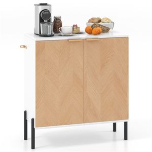 Elegante Credenza Bianca a 2 Ante, Facile da Organizzare, per Cucina, Sala da Pranzo o Ingresso - Product Image 1