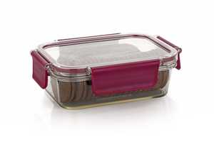 Bocal en verre carré à large ouverture, hermétique et anti-fuite, avec couvercle à charnière, grande capacité 32/64 oz, vaisselle de cuisine portable pour les fêtes - Product Image 2