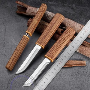 Cuchillo de acero inoxidable de doble y una sola cara para exteriores, mini cuchillo portátil multiusos para bushcraft y camping. - Product Image 1