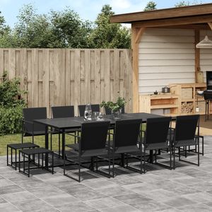 Juego de Comedor de Jardín Plegable de 13 Piezas en Ratán Sintético Negro - Product Image 1