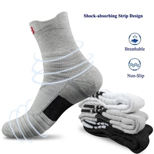 Calcetines Deportivos de Verano al Por Mayor para Hombre y Mujer, Blancos y Negros, de Algodón, Absorbentes de Sudor, de Secado Rápido, Tejidos, con Puño Sólido, Talla Adulto - Product Image 2