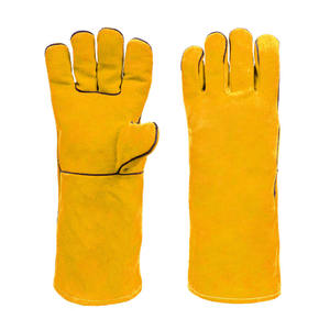 Gants de soudure en cuir de vachette de qualité supérieure, résistants à l'abrasion, pour barbecue, lutte contre les incendies, durables - Product Image 2