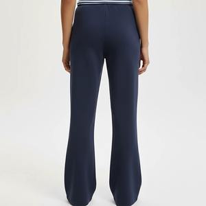 Pantalon évasé décontracté taille mi-haute pour femmes et hommes, coupe régulière, avec dentelle, 100 % coton, motif patchwork, délavé, collection 2025 - Product Image 2