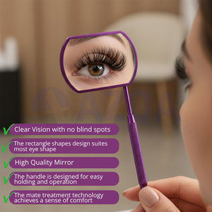 Stainless Steel Purple Coated <b>Eyelash</b> Mirror Anti Fog Dental Style Lash Extension Mirror for Precise Viewing - Product Image 2