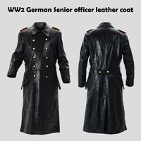 Abrigo Largo de Cuero Negro para Hombre, Estilo Oficina, Alemán, de Alta Gama, Venta en Línea, Personalizable en Tallas y Colores, con Piel Sintética