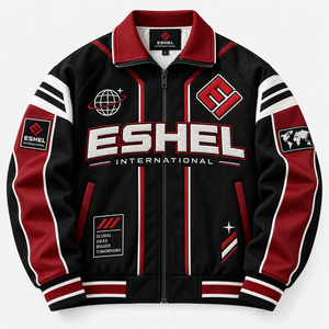 Chaqueta Varsity para Hombre ESHEL International, Diseño Color Block en PU con Bordado y Cierre, Estilo Urbano, Precio al por Mayor, OEM, Precio Económico - Product Image 6