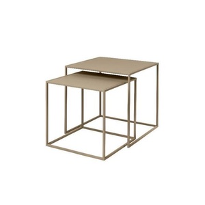 Industrial Style Metal Nesting Tables With Wooden Top <b>Space</b> <b>Saving</b> Stackable <b>Set</b> Perfect For Modern Interiors Furniture - Product Image 4