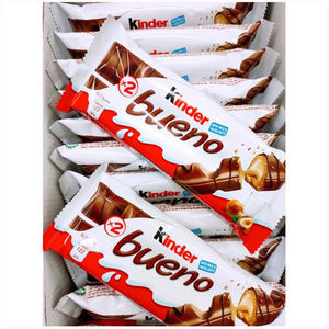 Barra de Chocolate Blanco con Avellanas Kinder Bueno Premium - Stock al por Mayor para Aeropuertos, Kioscos y Venta en Línea - Product Image 1