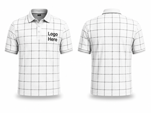 Camisa Casual Blanca de Manga Corta para Hombre, con Botones, Logotipo Personalizado en el Frente, Tejido de Poliéster/Algodón Transpirable - Product Image 1