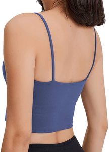 Men's Solid Color Adjusted-straps Sports <b>Bra</b> U-NECK Seamless High Support Yoga Top <b>Blue</b> Quick Dry Breathable Spandex/Nylon - Product Image 2
