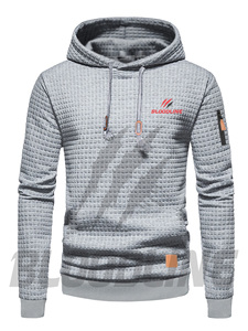 Sweat à capuche pour homme BLOODLINE, tricot gaufré, coupe ajustée, décontracté, respirant, en polyester, pour l'automne - Product Image 6