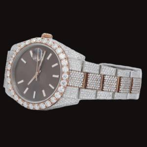 Reloj Mecánico de Lujo para Mujer con Esfera Marrón VVS y Moissanita, Reloj de Pulsera Personalizado con Cristales, Movimiento de Cuarzo Cuadrado Antiguo, Venta al Por Mayor - Product Image 5