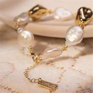 สร้อยคอไข่มุกน้ำจืดทรงสี่เหลี่ยมทำมือ พร้อมตัวล็อคแบบมีประกาย แนะนำสำหรับการทำเครื่องประดับ DIY - Product Image 3