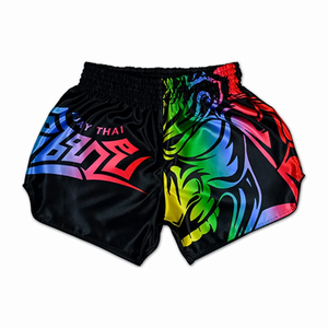 New Arrival Muay Thai <b>Shorts</b> Custom Front Logo Heat-Transfer Printed 100% <b>Polyester</b> Quick Dry & Breathable for Men From Pakistan - Product Image 4