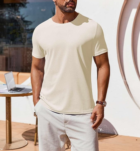 Camiseta de Hombre, Corte Regular, Cuello Redondo, Informal, Verano, Clásica, Básica, Lisa, 100% Algodón, 160 GSM, Directo de Fábrica, OEM, Venta al Por Mayor - Product Image 3