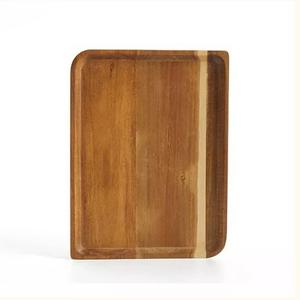 Plateau de service en bois personnalisé, grand plateau en bois d'acacia massif, plateau de présentation pour thé et café - Product Image 3