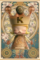 POPMART MEGA ROYAL MOLLY 400% Mucha Zodiac Оригинальные аниме-фигурки, куклы, коллекционные украшения для дома, сюрприз-боксы-сюрпризы