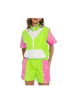 Chaquetas y Pantalones Cortos Cortavientos para Mujer, Color Personalizado, OEM Disponible, Conjunto Deportivo de Dos Piezas - Product Image 1