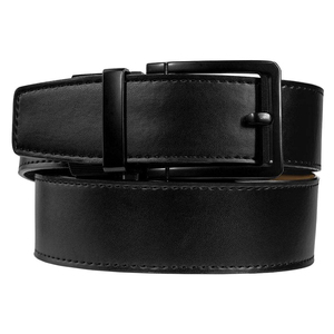 Cinturón Clásico de Cuero Genuino de Vaca Premium con Hebilla de Pasador, Cinturón de Vestir de Negocios, Cinturón Minimalista Inteligente con Trinquete y Deslizador de Clic - Product Image 6