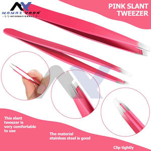 Juego de 9 Pinzas de Acero Inoxidable, Pinzas Rectas de Acero Aleado para Extensión de Pestañas, Color Rojo Rosa, Ergonómicas - Product Image 3