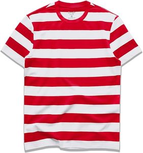 เสื้อยืดคอกลมแขนสั้นลายทางสีเขียวขาวสำหรับผู้ชายไซส์ใหญ่ ผ้าฝ้ายสวมใส่สบายเหมาะสำหรับฤดูร้อน มีสไตล์ - Product Image 4