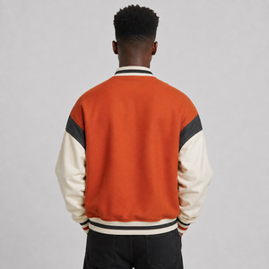 Hot Selling Men Varsity Jacket Custom Logo Soft Comfortable Casual Baseball Bomber Streetwear Varsity Jacket Wholesale - Product Image 6