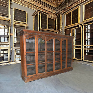 Armoire en bois massif sculptée à la main, style rustique antique, pour rangement et présentation, artisanat Haswani - Product Image 4