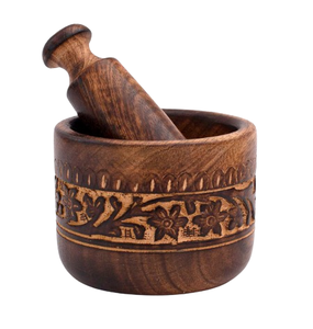 <b>Herbs</b> Spice <b>Grinder</b> Standard Wooden Vintage Mortar & Pestle Use For Medicine Crusher Handmade Kitchenware Utensils Tool - Product Image 5