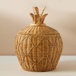 Panier de rangement en rotin de qualité supérieure pour enfants, idéal pour organiser les jouets et décorer la chambre d'enfant. - Product Image 4