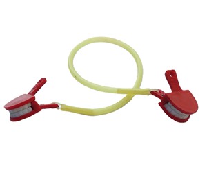 Pinza para Babero con Forma de Dientes, Soporte Ergonómico para Servilletas Dentales con Agarre en Forma de Mandíbula, 30 Posiciones de Mandíbula, Instrumento Dental Rojo - Product Image 1