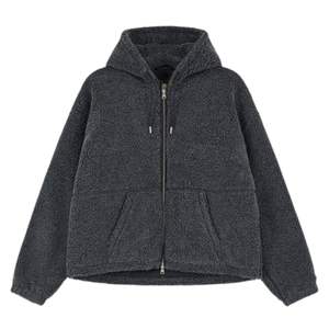 Veste zippée en molleton lavé anthracite avec capuche et poches pour homme – Manteau d'hiver élégant, chaud et confortable - Product Image 1