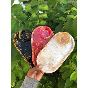 Plateaux de rangement en résine de qualité supérieure, formes ovales et rondes, pour l'organisation de la maison - Product Image 5