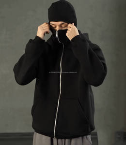 Vente en gros de sweats à capuche en coton uni de haute qualité pour hommes, fermeture éclair, 500 g/m², poids lourd, sweats à capuche ninja et sweats à capuche - Product Image 6