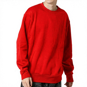 Sudadera de Cuello Redondo Extra Grande para Hombre, Color Azul Marino, Corte Regular, Color Sólido, Informal, Tejida, 100% Algodón, para Otoño - Product Image 3