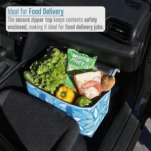 Paquete de 2 Bolsas Térmicas Aisladas, Bolsa de Compras Reutilizable para Entrega de Alimentos, Resistente, Tamaño Grande, Asas Duraderas - Product Image 5