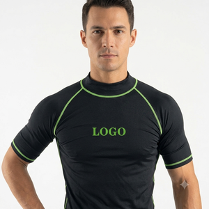 Factory Supply for High Collar Quick Dry Long Sleeve <b>Mens</b> <b>Compression</b> Rashguard <b>Shirt</b> Spandex/Nylon Digital Print - Product Image 6