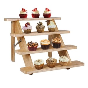 Support à cupcakes en bois fait main, présentoir rustique pour gâteaux, muffins, biscuits, fêtes et mariages - Product Image 1