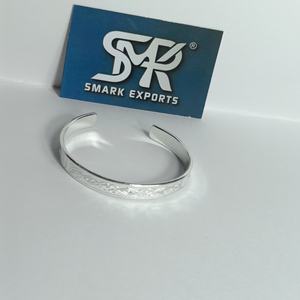 Brazalete de Latón Plateado, Ajustable, Abierto, Hecho a Mano, Joyería Étnica Unisex de Moda, Venta al Por Mayor - Product Image 5