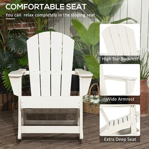 Sedia a dondolo Adirondack bianca per esterni, giardino, patio, in resina HDPE e plastica, pieghevole, per arredo da esterno e parchi - Product Image 5
