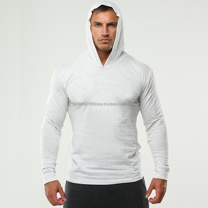 Fabricante suministro personalizado verano 100% algodón manga larga Fitness deportes hombres Tops gimnasio Sudadera con capucha bordado araña ropa de invierno - Product Image 5