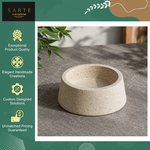 Bols pour chiens et chats en pierre naturelle de luxe, non toxiques, durables, élégants, écologiques, en travertin sculpté, personnalisables, vente en gros - Product Image 6