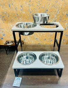 ชามสเตนเลสขนาด250มล. พร้อมขาตั้งหลอดสีดำสำหรับรับประทานอาหารสุนัขแมว - Product Image 5