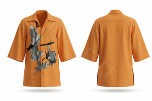Camisa de Vestir con Estampado Gráfico Personalizado Abstracto, Corte Holgado, Mangas Cortas, Estilo Casual, Camisas Elegantes OEM ODM - Product Image 5